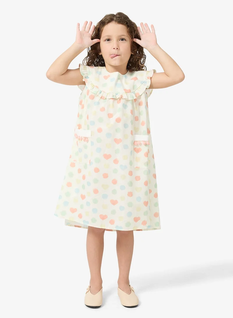 Pinata  Ruffle Collar Printed Summer Dress for Women | Best Price UAE
